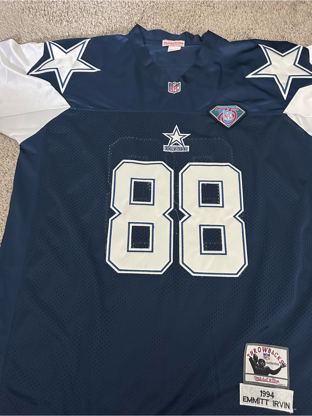 Irvin Throwback Dallas Cowboys #88 Navy Football Jersey - Picture 3 of 7